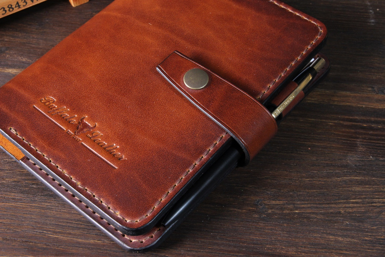 Кожаный блокнот А6 на кольцах